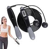 Springseil – verstellbares Springseil │ Speed-Springseil │ Fitness-Springseil mit LCD-Zähler │ Langlebiger PVC-Draht │ -Fitness-Zubehör für Cardio, Boxen und Workout-Training