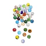 HEALSOPTHY 38 Stück Teiliges Glasmurmeln Murmeln aus für Gartendekoration Schmetterlings Futterschale und Vasenbefüllung Stabile Dekokugeln für Aquarium Outdoor und
