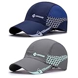TAGVO Baseball Cap Herren Damen, 2 Stück Verstellbar UV-Schutz Baseballkappe mit Atmungsaktivem Mesh, Sonnenschutz Schnell Trocknende Baseballmütze Sport Cap für läuft Angeln Strand Golf Tenniskappe