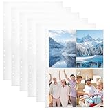 Aoyfuwell 30 Stk Fotohüllen DIN A4, 240 Taschen A4 Postkartenhüllen, Transparent Sammelhüllen, Klarsichthüllen Foto Hüllen für A4 2/3/4 Ringbuch, Fotosichthüllen, 4 Taschen Foto Seitenschutz