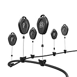 AMVR VR Kabelmanagement, 6 Packungen Einziehbares Deckenriemenscheibensystem für Quest 3S/3/2/PSVR/PSVR 2/Rift/Rift S/Valve Index/HTC Vive/Vive Pro/HP Reverb G2-Verbindungskabel (schwarz)