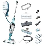 Black+Decker 13-in-1 Dampfbesen/Dampfreiniger Steam-mop (1300 Watt, mit SteaMitt Dampfhandschuh, umfangreiches Zubehör, AutoSelect Technologie für automatische Dampfmenge) FSMH1321JMS