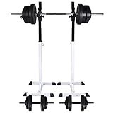 Homgoday Langhantel Squat Rack mit Langhantel und Kurzhantel Set 60,5 kg