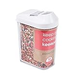 keeeper Schüttdose für Trockenvorräte, Stufenlos verstellbarer Dosierdeckel, Kunststoff, 250 ml, 6,5 x 4 x 12 cm, Paola, Weiß