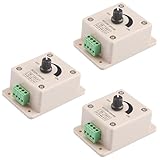 Heemol 3 Stück 8A Dimming Controller DC12-24V PWM Dimming Controller LED-Lampen für LED-Streifen und dunkle Schalter mit mechanischem Drehknopf und normalerweise offenem Kontakt