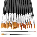 Prasacco 30 Stück Pinsel Set, 15 Runde Pinsel und 15 Flache...