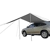 Blueshyhall Auto Markise, Wasserdicht Sonnensegel, Camping Dachzelt, Dachträger Sonnenschutzdach Heckklappe für Auto SUV Wohnwagen Outdoor (300 x 200 cm, Grau)