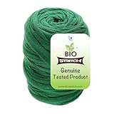Biostretch Weiche Garten-Pflanzenbinder für Innen- und Außenpflanzen – Starkes und Dehnbares, Zuschneidbares Gartengarn für Kletterpflanzen, Tomatenranken und Heim-Gartenarbeit (20m / Grün)