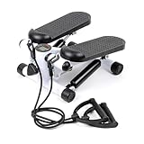 LUXTRI Stepper 41x30x18cm mit Trainingscomputer Fitness für Beine & Po Ministepper, Trainingsbänder