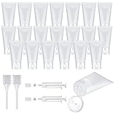 20 Stück 30ml Nachfüllbare Tuben Flaschen Leere Plastiktuben Reise Kosmetische Container, Mini Probenflaschen Klare Kosmetische Probenflaschen für Reisen mit Extrakteuren