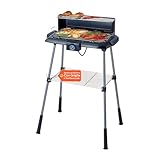Avilia - Elektrogrill 2200 W mit Grillrost 40 x 22 cm und Warmhalteplatte 45 x 12 cm, ideal zum Grillen auf Balkon oder Terrasse, rauchfrei, gleichmäßiges Kochen, kompakt und leistungsstark