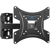 Perlesmith TV Wandhalterung, Schwenkbare Neigbare TV Halterung für 13-42 Zoll Flach & Curved Fernseher oder Monitor bis zu 20kg, max.VESA 200x200mm (Schwarz)