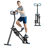 2025 Neues Stepper für Zuhause,Vertical Climber Maschine Stairmaster für Ganzkörper-Workout, Compact Folding Cardio Übung Climber mit erweiterten Schrittweite,verstellbare Lenker & Pedale (Schwarz-1)