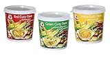 3x 400g COCK 3 verschiedene Curry Paste je 1x 400g Rote, Gelbe, Grüne Currypaste