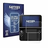 Savvies 6 Stück Schutzfolie kompatibel mit Nintendo 3DS XL SPM7800 Displayschutz-Folie Ultra-Transparent