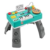 FISHER-PRICE Musikalischer Aktivitätstisch - 3 Klavierspielmodi, farbige Lichter, 12 feinmotorische Aktivitäten, über 100 Lieder, Aufnahme- und Wiedergabefunktion, ab 6 Monaten bis 3 Jahren, HXG09