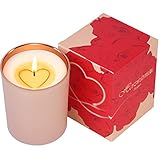 HERZWÄRMER Kerzen mit Herz-Inlay in Rosen Geschenkbox Rosa Becher, Valentinstag und Muttertagsgeschenk Kerze mit Herz Einlage als Dankeschön Geschenkideen für Mutti Mama Mutter