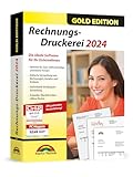 Rechnungsdruckerei 2024 Gold Edition – Rechnungsprogramm für Unternehmer, Handwerker, Kleingewerbe - Rechnungen mit eigenem Logo, Kunden und Artikel verwalten - kompatibel mit Windows 11, 10, 8.1, 7