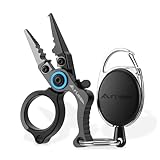 FLISSA Mini-Multifunktionale Angelzange, Multi-Angelzange, mit Hakenlöser, Sicherheitsverriegelung, mit Wolframstahl-Schneide, Griff aus Aluminiumlegierung, für Angeln