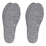 Knixmax 2 Paar Filz Einlegesohlen Winter Warme Filzsohlen - Wollfilz Schuhesohlen Einlagen für Winterschuhe Schneestiefel Outdoorschuhe Gr.40EU
