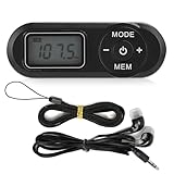 UKW-Radio, Tragbarer -1,1-Zoll-LCD-Digital-UKW-Radio-Musik-Player Schwarz mit Kopfhörer