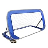 Kapler Fussballtor für Garten Kinder Pop-up-120x70x70cm BLaura-Robuster Flachstahlrahmen und Glasfaserstab - Einfache Montage - Wetterfestes Polyester.