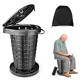XXL einziehbare tragbare Toilette, Reise-Toilette (200 kg Kapazität), verstellbare Höhe, Camping-Toilette für Erwachsene und Kinder (8,9 - 47,7 cm), zusammenklappbar, tragbar, Töpfchen für Camp/Auto