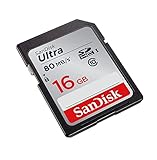 SanDisk Ultra SDHC I 16 GB bis zu 80 MB/Sek, Class 10 Speicherkarte [Standardverpackung]