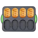 LUXECOVE Hochwertige Baguette-Backform aus Silikon, konzipiert für Brötchen, Baguettes, Hot Dogs und mehr, perfekt zum Backen von Baguetteblechen