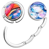 KOLZEMV 2pcs Tisch Handtaschenhalter Haken, handtaschenhalter für tisch, taschenhalter, Faltbare Antirutsch Taschenhaken Halterung,bis 5 Kg, für Handtaschen In Der Schreibtisch, Restaurant, Aufhänger