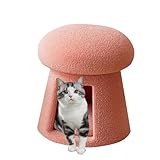 SJWJWOO Hocker Schminktisch mit Katzen Bett, Hocker Für Schminktisch Schaumstoffpolsterung Polsterhocker für Make-up Raum, Schlafzimmer,pink