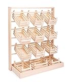 Small Foot Verkaufsstand aus Holz, großer Stand mit zwölf leeren Kisten, stabile Ausführung, ab 3 Jahren, 7035 Spielzeug, Large