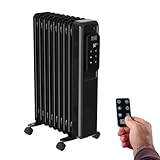 Black+Decker BXRA2001E – Elektronischer Ölradiator | 2000W | 9 Heizelemente | 3 Heizstufen | Digitales Display | Einstellbares Thermostat | 24h-Timer | Ultra leise