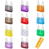 JatilEr Kfz Sicherungen Set 30 Stk, Flachsicherungen Kfz Mini, Autosicherungen Set Gemischt 2Ampere 3A 5A 7.5A 10A 15A 20A 25A 30A 35A 40A mit 1 Sicherungszieher für PKW Wohnmobil LKW Motorrad