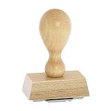 stempel-fabrik Holzstempel - Firmenstempel mit Wunschtext personalisieren - personalisierter Namensstempel, Adressstempel, Bürostempel - 50 x 30 mm - 5 Zeilen