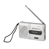 UKW-Radio, Tragbares Taschentransistorradio mit Kopfhöreranschluss, UKW-AM-Taschenradio für Senioren, Eingebauter 5-W-Lautsprecher, für Zuhause, Unterwegs, auf Reisen, Unterhaltung