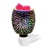 Syfunlv Elektrische Duftlampe, Feuerwerk Aroma Lampe, 3D Elektrische Glas Duftlampe,künstliche Feuerwerke Kerzenölbrenner Nachtlicht Dekorative Lampe für Zuhause Schlafzimmer (Stil 1)