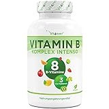 Vitamin B Komplex - 240 Kapseln (8 Monate) - Bis zu 10-fach höher dosiert - Mit bio-aktiven Formen + Quatrefolic® + Co-Faktoren - Vegan