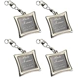 MAGICLULU 4 Stück Schlüsselanhänger mit Fotorahmen Dekorative Schlüsselringe für Paare Kreativer Schlüsselanhänger zum Befüllen Langlebiges Material Geschenkidee für Partner und Freunde