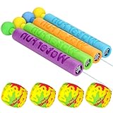 4 Stück Schaumstoff Wasserpistole für Kinder und 4 Stück Wasserbombenbälle,Wasserspielzeug Set Kinder, 5CM Wasserbälle Wiederverwendbar Ball und 21.5 CM Mini Wasserpistole für Pool Strand Outdoor