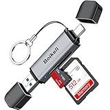 Beikell USB 3.0 Kartenleser, Dual Stecker USB C Kartenlesegerät Highspeed OTG Adapter Aluminum, Unterstützt SD/Micro SD/TF/SDHC/SDXC/MMC, für Android/Windows/Mac/Linux OS usw.