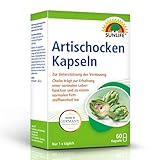 SUNLIFE Artischocken Kapseln hochdosiert - 1 x 60 Stück - hochwertige Kapseln aus Artischockensaftkonzentrat - gluten-, laktose- & sojafrei - Cholin Kapseln zur Unterstützung der Verdauung & Leber