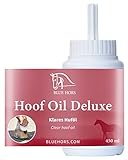 Blue Hors Hoof Oil Deluxe 450 ml. | Klares Huföl für Pferde mit Pinsel | Mit Lorbeeröl zur Pflege von Huf und Kronenrand | Führt den Hufen Feuchtigkeit zu und bewahrt ihre Elastizität