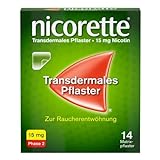 NICORETTE Pflaster mit 15 mg Nikotin – mit Nikotinpflaster Rauchen aufhören – für Phase 1 oder 2 der Raucherentwöhnung – 14 St.