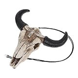DECHOUS Goat Skull Wanddeko aus Robustem Harz Vintage Tierkopf mit Horn Multifunktionale Wand Tischdekoration für Wohnzimmer Büro Restaurant Langlebig und Künstlerisch