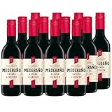 Freixenet Mederaño Tinto Lieblich (12 x 0,25 l) - Lieblicher Rotwein aus Spanien, fruchtig, vollmundig und samtig im Geschmack, optimal zu Gegrilltem oder Käse