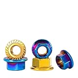 Flanschmuttern 1 Stück M4 M5 M6 M8 M10 M12 M14 Sechskant-Sechskant-Flanschmutter aus Edelstahl 304 mit gezahntem Schloss Sechskantmutter(Blue,M10x1.5pitch)