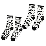 CTIRCHIU 2 Paare Stylische Mid Calf Socken für Damen und Herren Hippe Hip Hop mit Kuh und Zebramuster Komfortabel Langlebig Warm und Schnell Trocknend für Outdoor und Alltag