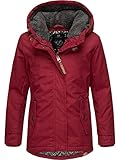 Ragwear Kinder Mädchen Winterjacke Wintermantel Outdoorjacke mit Kapuze Elvina Wine Red Gr. 128