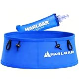MARLOAR Laufgürtel + Soft Flask 250 ml Geschenk - Laufgürtel - Laufgürtel inkl. Laufgürtel und Trail Running Stockhalter, Oceanedition, L, Modisch